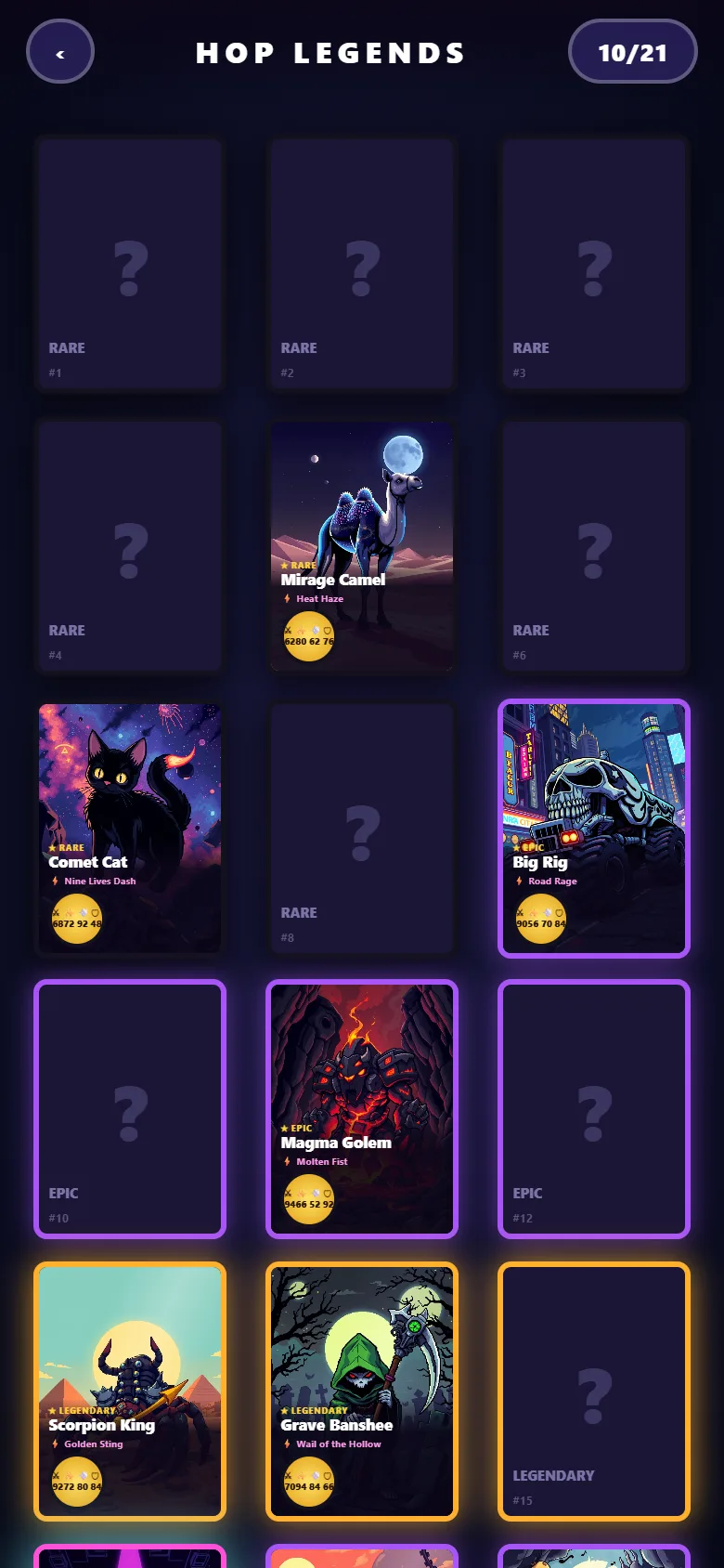 The Hop Legends card album