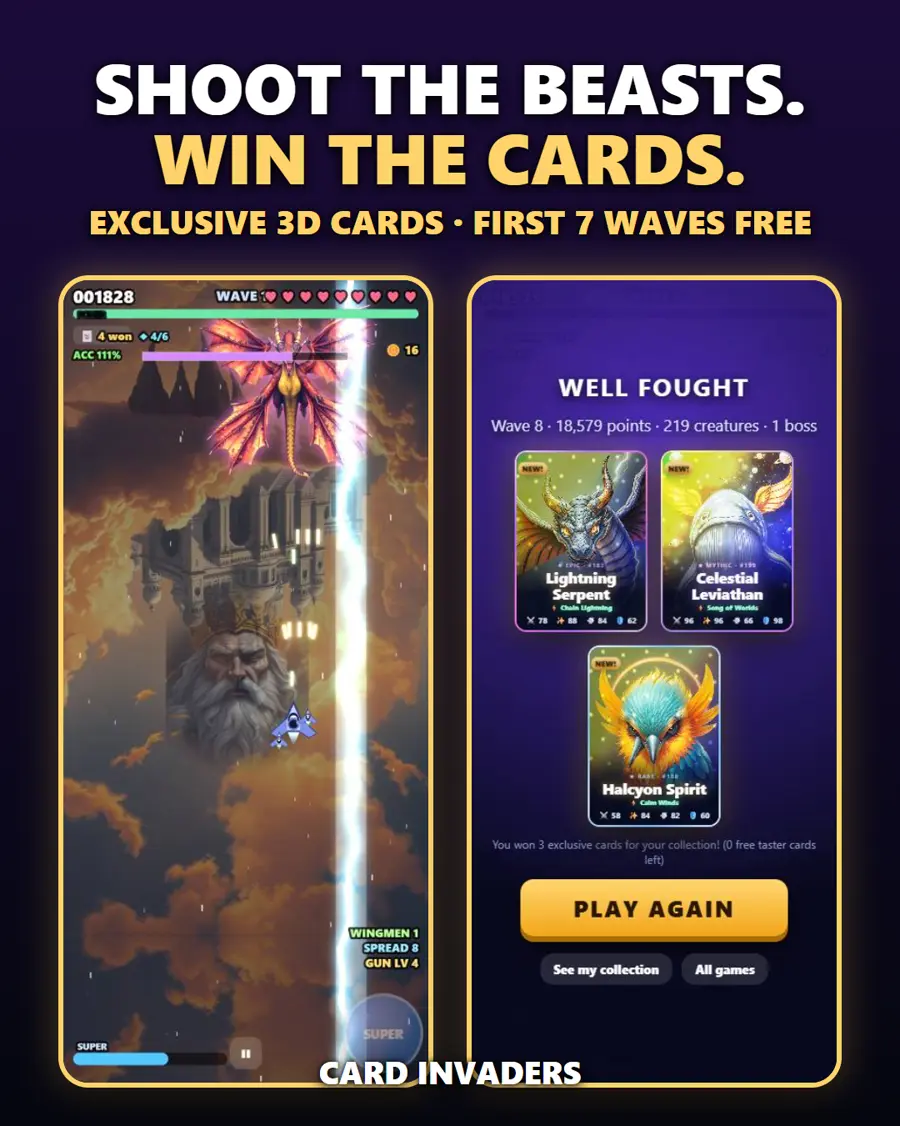 Some of the collectible cards
