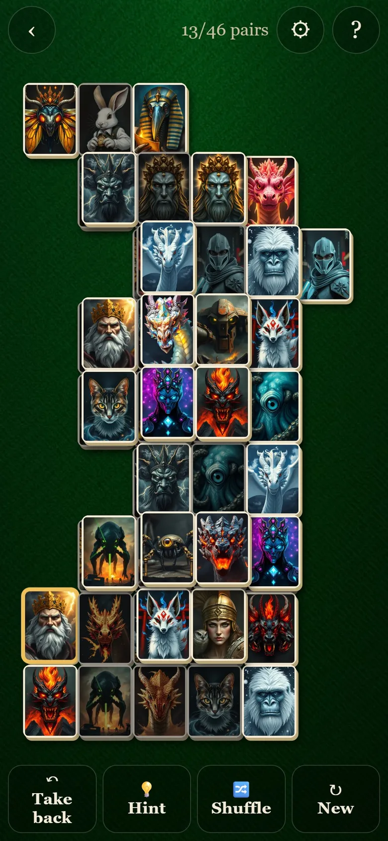 A Tile Towers board that fills the screen