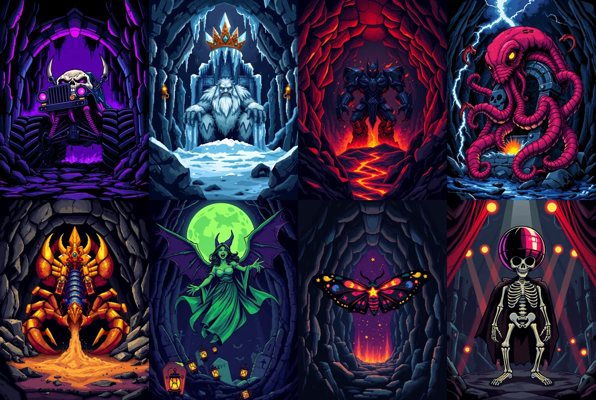 Some of the 16 exclusive Crypt Relics cards